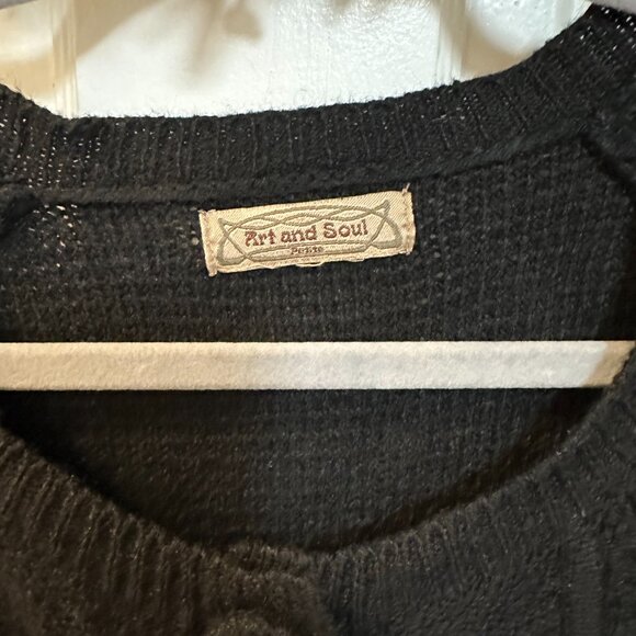 Art & Soul-Black Cardigan w/3 Button at Chest and 3/4 Sleeves-Size Medium - Picture 4 of 5